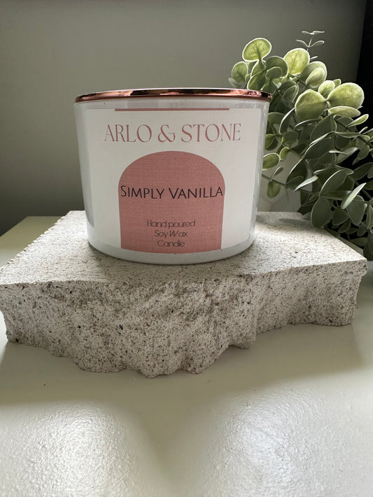 Simply Vanilla Candle White Shallow