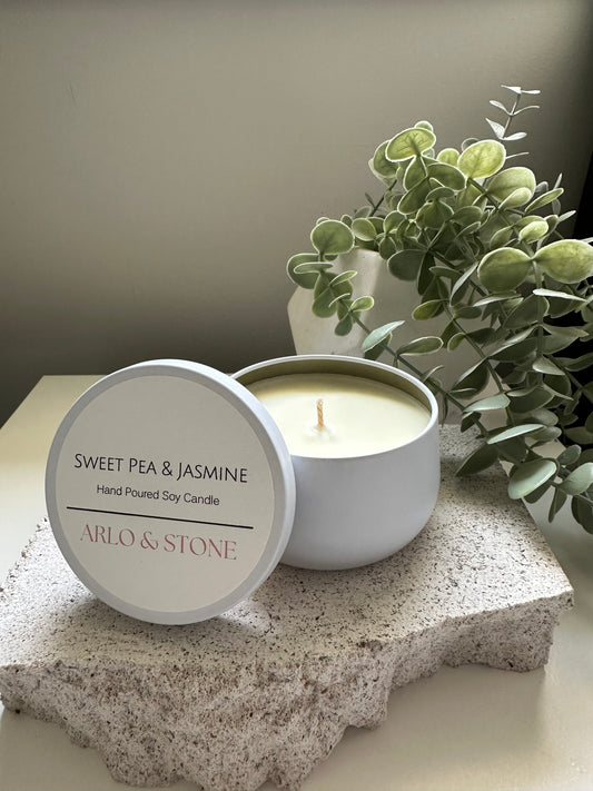 Sweet Pea & Jasmine Candle Tin