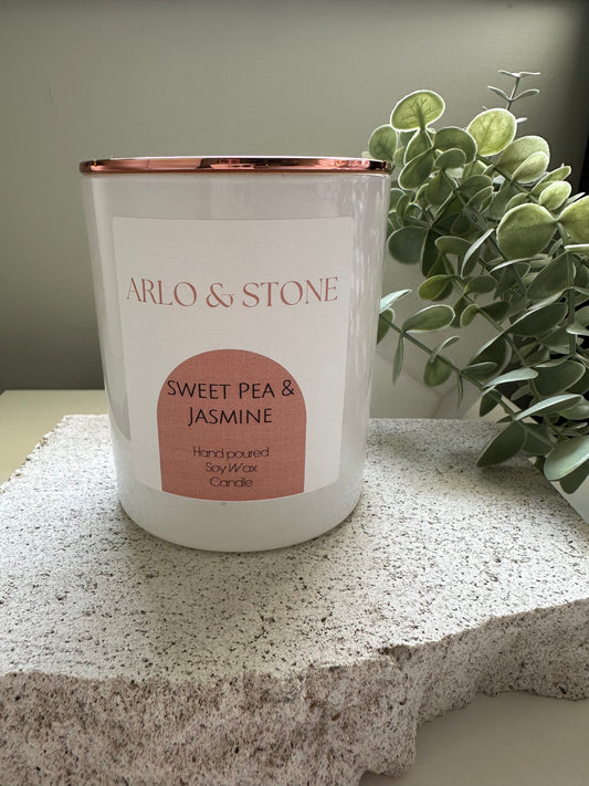 Sweet Pea & Jasmine Candle White Large