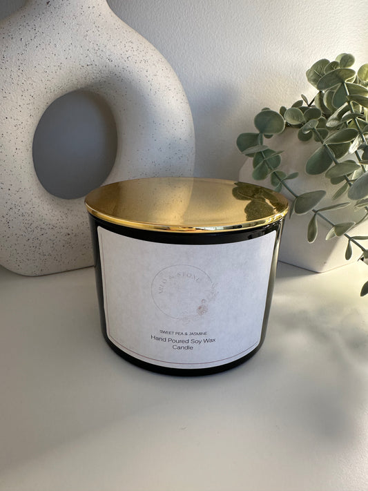 Sweet Pea & Jasmine Candle Black Shallow