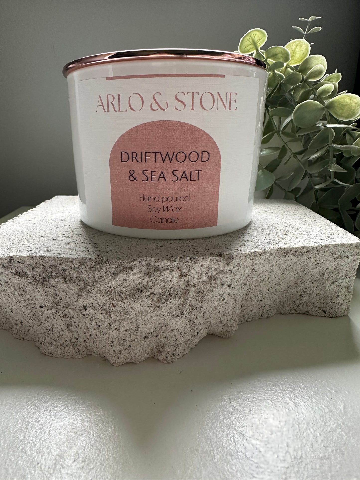 Driftwood & Sea Salt Candle Shallow